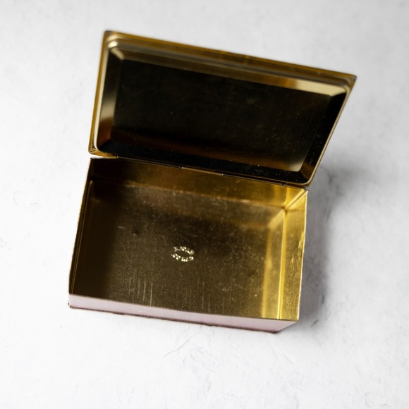 Vintage Louis Sherry New York hinged candy tin box pink violets Eagle Can Co 6" - Picture 8 of 9